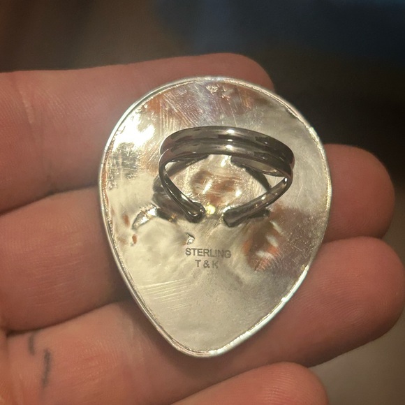 STERLING SILVER NATIVE AMERICAN SW TURQUOISE ALIEN HEAD ROSWELL 2” RING .925 - Picture 11 of 11